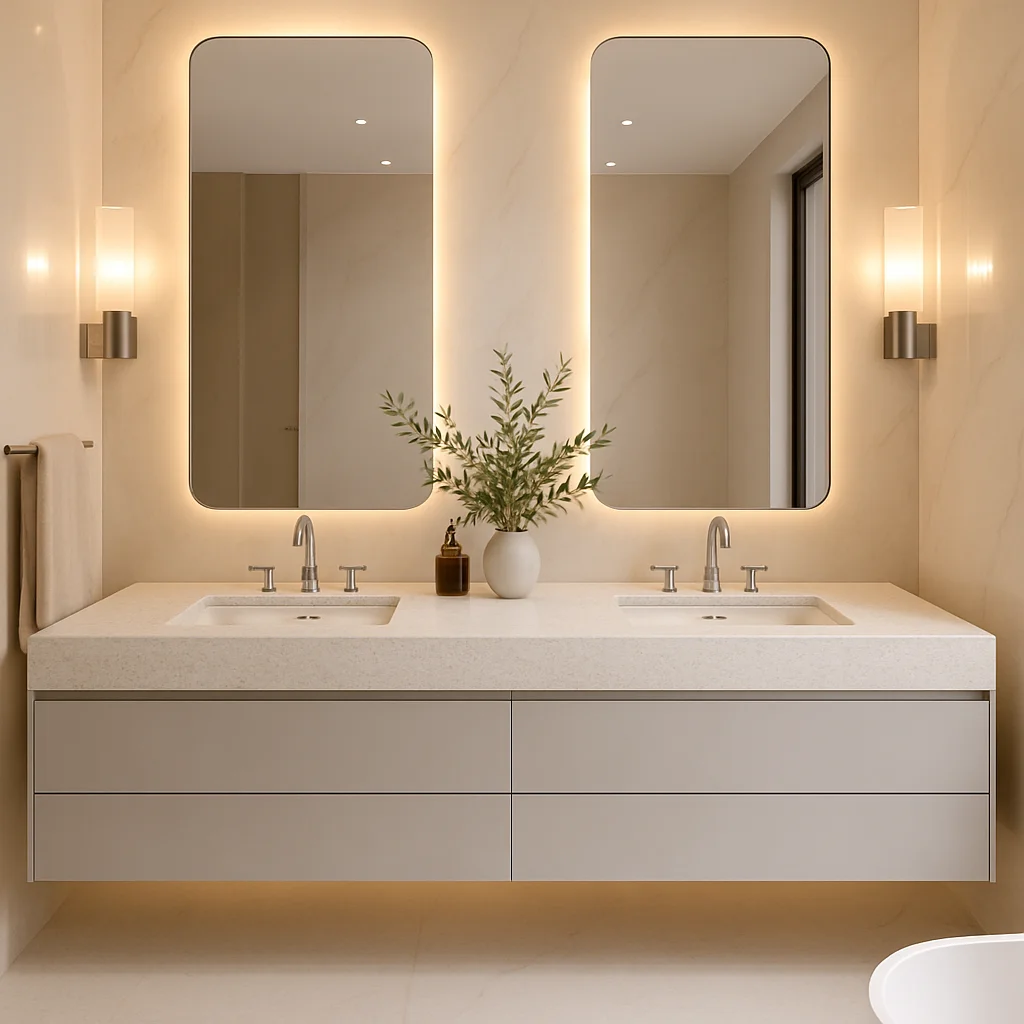 Linen cream
                            Silestone  - Suma — Blaty łazienkowe