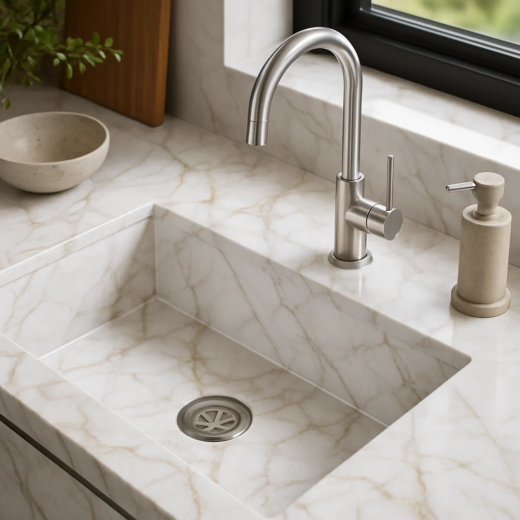 Marble Calacatta Gold B — Zlewozmywaki